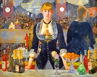 A Bar At The Folies Bergere By Manet Diamond Paintings