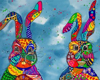 Abstract Hares Diamond Paintings
