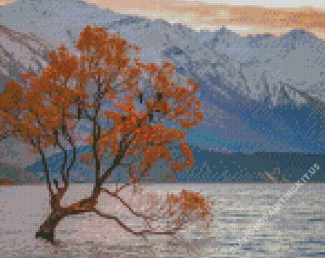 Aesthetic Tree In Lake Diamond Paintings