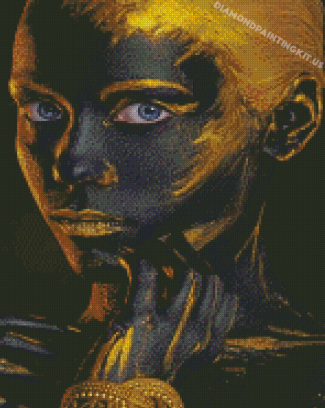 Aesthetic Black And Golden Woman Diamond Paintings