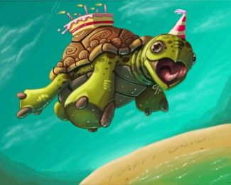 Baby Turtle Birthday Diamond Paintings