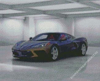 Black Car Corvette Diamond Paintings