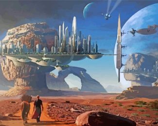 Fantasy Space City Diamond Paintings