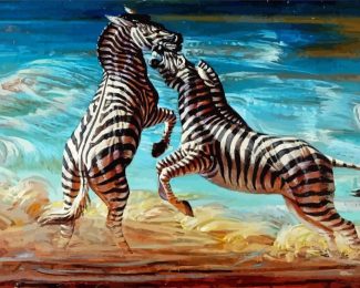 Fighting Zebras Tretchikoff Diamond Paintings