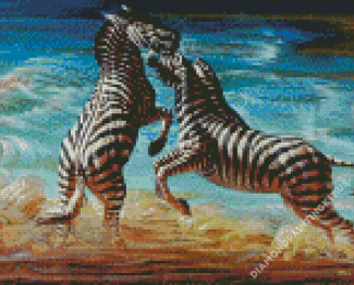 Fighting Zebras Tretchikoff Diamond Paintings