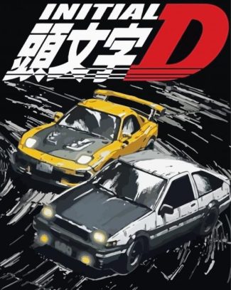 Initial D Street Racing Manga Serie Diamond Paintings