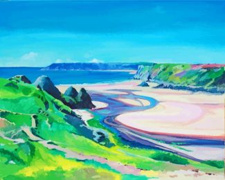 Three Cliffs Bay Swansea Art Diamond Paintings