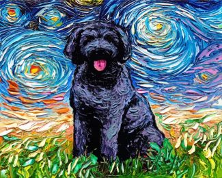 Abstract Black Goldendoodle Diamond Paintings