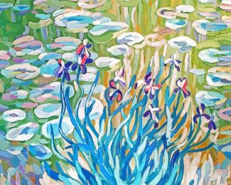 Abstract Irises By Monet Diamond Paintings