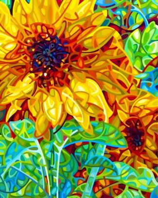 Abstract Sunflowers Diamond Paintings