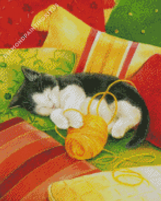 Adorable Cozy Kitty Diamond Paintings