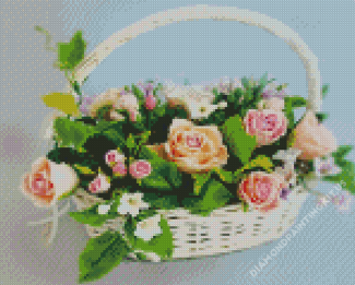 Aesthetic Basket Of Flowers Diamond Paintings