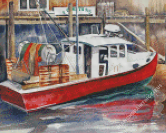 Aesthetic Lobster Boat Diamond Paintings