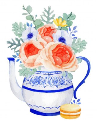 Aesthetic Flower And Teapot Diamond Paintings