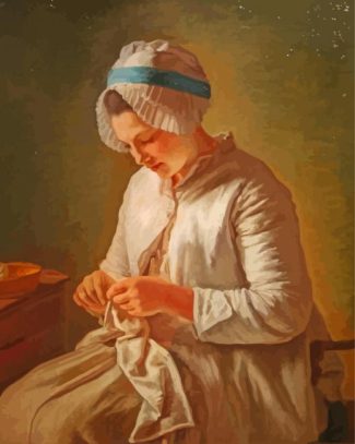Aesthetic Knitting Woman Diamond Paintings