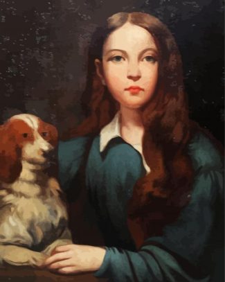 Aesthetic Woman And Her Dog Diamond Paintings
