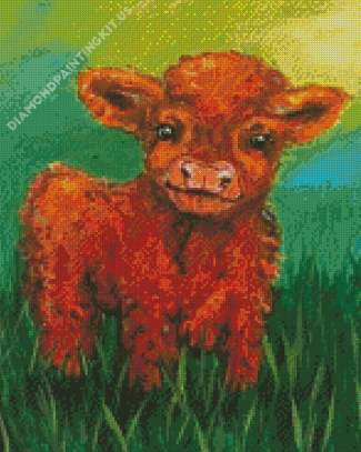 Baby Brown Cow Diamond Paintings