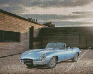 Blue Jaguar E Type Diamond Paintings