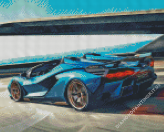 Blue Racing Car Diamond Paintings