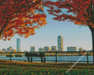 City Boston In Autumn Diamond Paintings