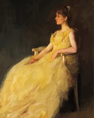 Cool Woman In A Yellow Dress Diamond Paintings