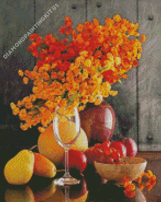 Fruits And Flowers Still Life Diamond Paintings