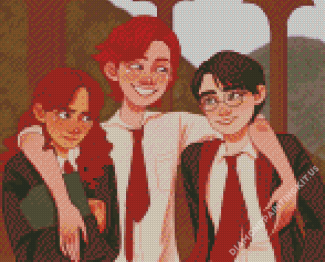 harry Hermione And Ron Art Diamond Paintings