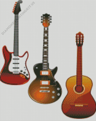 3 Guitars Diamond Paintings