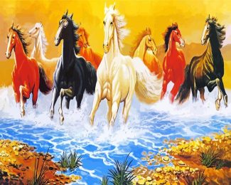 8 Horses Diamond Paintings
