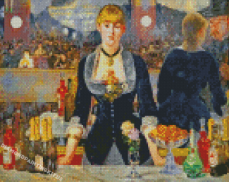 A Bar At The Folies Bergere By Manet Diamond Paintings