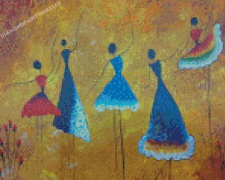 Abstract Dancing Girls Diamond Paintings