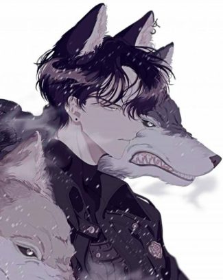 Anime Wolf Boy Diamond Paintings