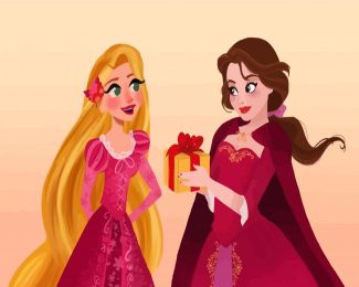 Belle And Rapunzel Art Diamond Paintings