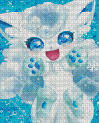 Cute Alolan Vulpix Pokemon Diamond Paintings