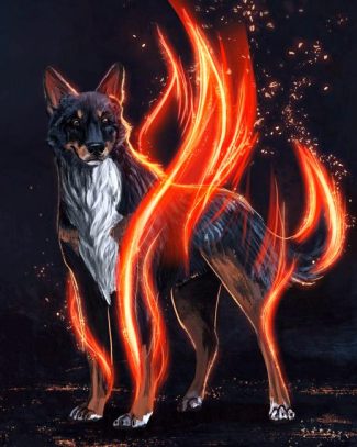 Fire Dog Diamond Paintings