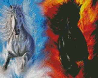 Fire And Ice Horse Diamond Paintings