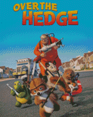 Over The Hedge Poster Diamond Paintings