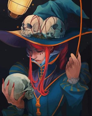 Skull And Witch Diamond Paintings