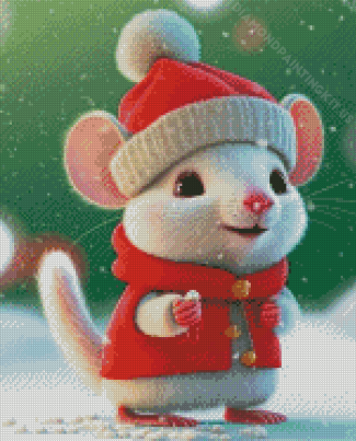 Adorable Christmas Mouse Diamond Paintings