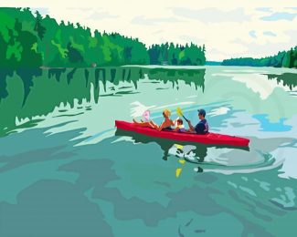 Aesthetic Kayak On A Lake Diamond Paintings
