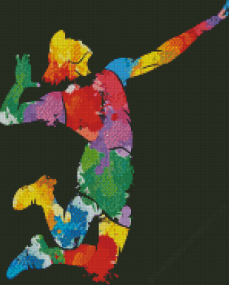 Colorful Volleyball Player Diamond Paintings