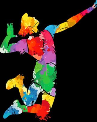 Colorful Volleyball Player Diamond Paintings