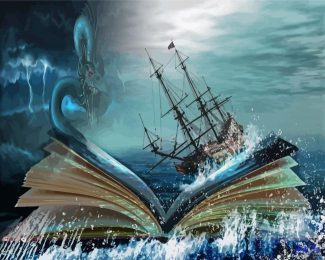 Fantasy Sea Book Ship Diamond Paintings
