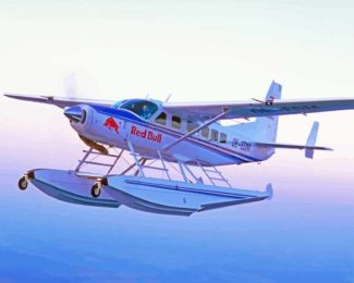 Cessna 182 White And Blue Airplane Diamond Paintings