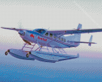 Cessna 182 White And Blue Airplane Diamond Paintings