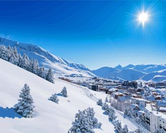Winter Snow Alpe Dhuez Diamond Paintings
