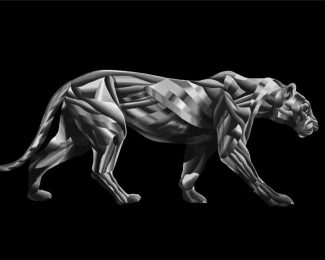 Abstract Black and White Panther Diamond Paintings