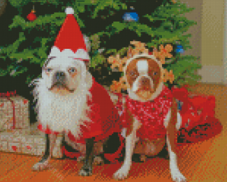 Aesthetic Christmas Dog Diamond Paintings