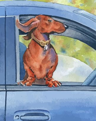 Aesthetic Dog In Car Diamond Paintings