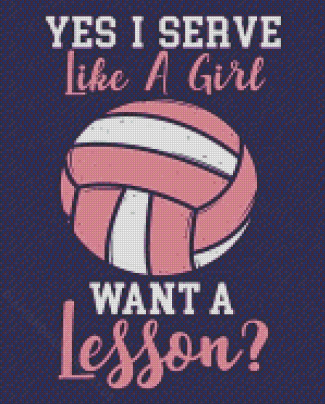 Aesthetic Girl Volleyball Quote Diamond Paintings